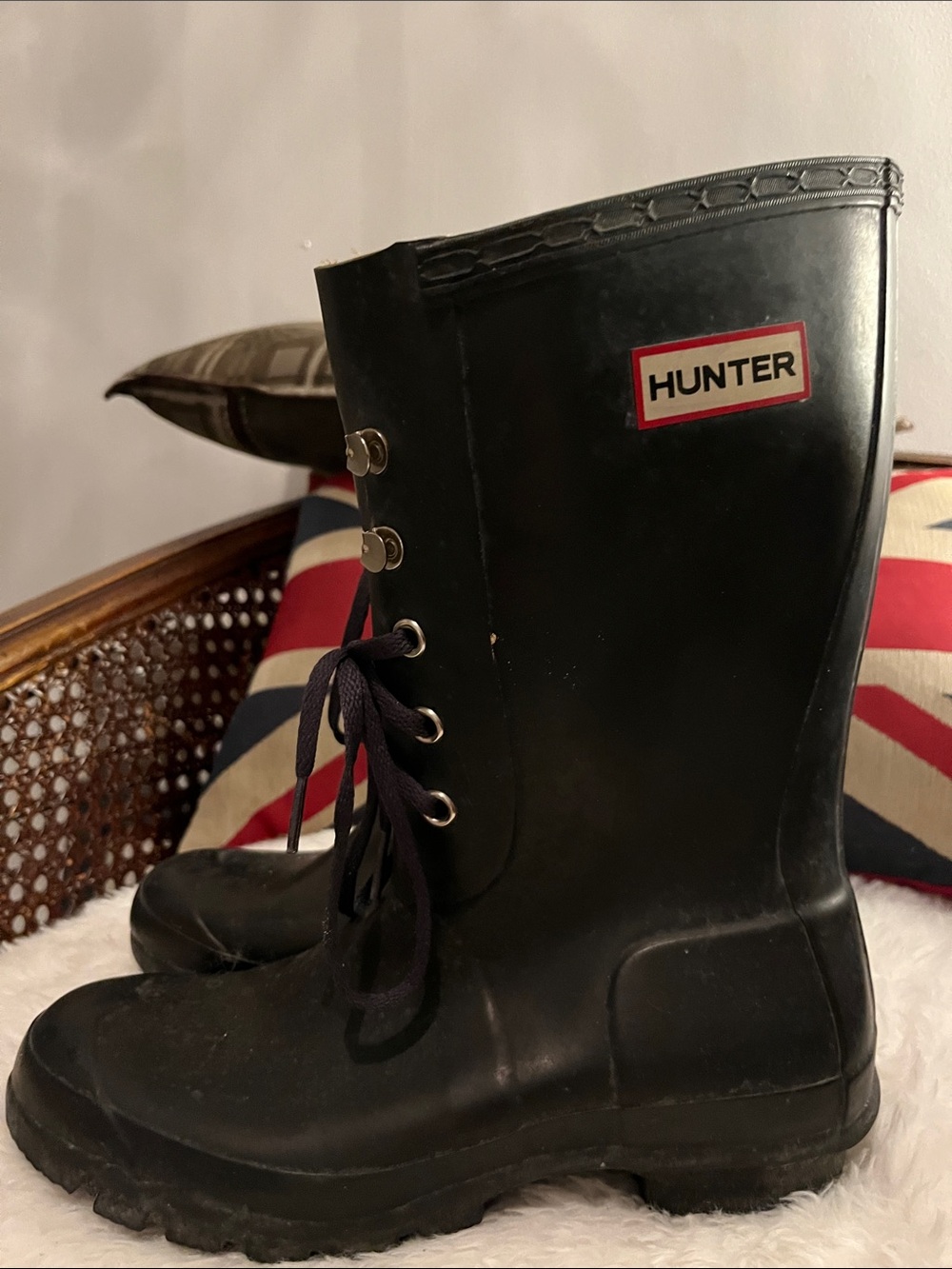 Hunter Blackt Lace-Up Waterproof Rain & Snow Boots